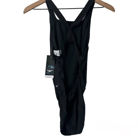 SPEEDO PRO LT TEAM BLACK SOLID WOMEN ONE PIECE SWIMSUIT SIZE 12/38 BRAND NEW - Picture 3 of 8
